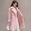 Mäns ner 2023 Luxury Designer Padded Jacket Winter Lamb Wool Coat Kvinnor Mid-Längd Deerskin Velvet Lapel