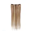 EuropeanAsh Blonde Natural Seamless Clip i hårförlängning för vit kvinna Straight Piano Grey 613 Brasilian 100% Human Remy Hair Top Quality 100g/Set