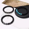 Strand Men Series pärlor charm armband naturliga onyx sten pärlor svart glas armband för kvinnor yoga helande energy smycken