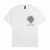 Camisetas Masculinas 2023ss Moda Multicolor Cross Scroll Manga Curta t Preto Roupas de Designer Camisetas Camisetas Femininas