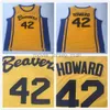 NCAA Teen Wolf Scott Basketball Jerseys College Howard 42 Beacon Beavers Yellow Movie Jersey Shirts S-2XL