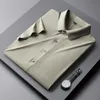 Herrklänningskjortor Korean Summer Luxury Business Waffle High Elastic Ice Silk Sömlös kortärmad tät designtröja