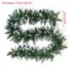 Decorative Flowers 270CM Rattan Cane Garland For Artificial Christmas Tree Decoration Cones Pine Hanging Fireplace Xmas Home Decor 2023