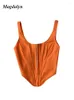 Damestanks Magdalyn vrouwen slanke onregelmatige tsummer mode streetwear oranje sling tops retro feest fundamentele massieve mouwloze tank