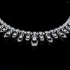 Necklace Earrings Set 013845 Fashion Jewelry For Women And Boat Shape Cubic Zirconia Dubai Bridal Party Gift Wedding Accessories