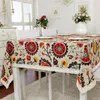 Table Cloth Bohemian Sunflower Lace Flowers Printed Cover Towel Kitchen Dining Coffee Tea Tablecloth Party Home Decor