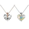 Hänge halsband Infinity Love Heart Necklace For Women Mormor Jubileumskristaller från Österrike Silverguldfärg Romantiska smycken