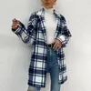 Women's Jackets Long For Women Ladies Autumn And Winter Casual Long-Sleeved Suit Lapel Plaid Printed Woolen Coat