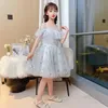 Abiti da ragazza Bambini estivi leggeri per bambina Vestito da principessa carino per bambini 2023 Adolescente Elegante Festa nuziale Damigella d'onore 4-12 anni