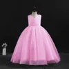 Girl's Dresses Kids Dresses Children Elegant Long Prom Tulle Gowns 2022 New Girl Princess Dress Teen Wedding Bridesmaid Come 3-12 Years W0314