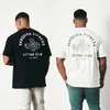 メンズTシャツ夏のスポーツカジュアルエラスティックラウンドネックルーズ特大Tシャツ280g 100％ピュアコットン半袖230317