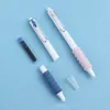 Hand Cocoon Soft Grip Hidden Retractable Fountain Pens Replaceable Cartridge White Solid Plastic Press Fountain Pen with 0.38mm Ultra Fine Nib