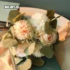 Couronnes de fleurs décoratives 1 Bouquet de Roses en soie boule artificielle hybride bricolage fausse fleur mariage maison jardin décoration