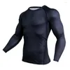 Men's T Shirts Men T-shirts Compression Shirt Elastics Thermal Long Sleeve Fitness Clothing Bodybuilding Tight Quick Dry Tops Tee