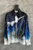 23SS casablanca drop gevoel satijnen stijl desginer mode shirt pegasus constellatie nacht print laten vallen gevoel lui zijden los lange mouw shirt casablanc