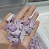 Figuritas decorativas Natural Kunzite Crystal Stone Gravas Acuario Jardín Maceta