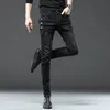 Mens Jeans 3 Colors Men Cotton High Quality Korean Style Stretch Slim Fit Denim Pants Fashion Button Skinny Male Trousers 230317