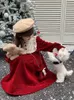 Mädchenkleider Mädchenkleid Samt Winter 2022 neu Weihnachten Mädchen Prinzessin Kleid Herbst Winter Kinder Neujahrskleid W0314