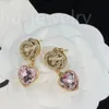 2023 pérola diamante ouro branco 14k design grande brincos femininos brincos letra v charm8888888