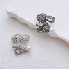 Perle strass lapin broches pour femmes à la mode Vintage broche épinglettes dessin animé Animal broche lapin bijoux cadeau pour fille