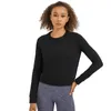 Active Shirts 2023 Hiver Thermique Français Terry Gym Yoga Sweat Femmes Loisirs Ras Du Cou Coton Sport Pull Fitness À Manches Longues Tops