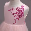 Girl Dresses Kids Girls Wedding Flower Dress Princess Party Pageant Formal Embroidery Long 5-14 Year Wear Clothing