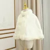 Kurtki Kurtki z kości słoniowej/biały sztuczne futro Zima szal ślubna ślubne druhny wzruszają ramionami dla dzieci owinięcia