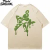 Men's T-Shirts Men Streetwear Tshirt Melting Letter Star Graphic T-Shirt Cotton Harajuku T Shirt Summer Hip Hop Tops Tees Unisex Hipster 230317