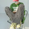 Herenbroek man rechte broek mannen vrouw oversized wide been lading broek streetwear man casual flodderige plaidbroek harajuku 230320