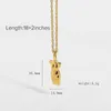Hangende kettingen Designer Design roestvrijstalen ketting voor vrouwen sieraden Human Face Ladies Gold Ploated 2023