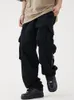 Мужские штаны Houzhou Черные грузовые брюки для мужчин хип -хоп белые грузовые брюки мужской винтаж японская уличная одежда повседневная сафари карманная молния 230320