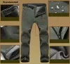 Men's Pants Winter Pants Men Outwear Soft Shell Fleece Thermal Trousers Mens Casual Autumn Thick Stretch Waterproof Military Tactical Pants 230320