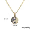 Pendant Necklaces Chinese Style Niche Copper Plated 18K Gold Zircon Yin And Yang Gossip Tai Chi Necklace Jewelry For Women