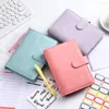 A5/A6 Notebook de Macaron 6 Anel PU Clip-On Lief Leaf Journal Journal Stationery Orçador de orçamento com zíper bolso