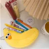한국 편지지 가방 귀여운 닭 다리 바나나 플러시 연필 케이스 간단한 학생 대용량 파우치 참신 선물