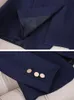 Damespakken blazers aankomst herfst winter kaki marine dames blazer jas lange mouwen single button kantoor dames zakelijk werk dragen formeel jas 230320