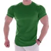 T-shirts hommes Gym T-shirt Hommes T-shirt à manches courtes Casual Blank Slim T-shirt Mâle Fitness Bodybuilding Entraînement Tee Tops Vêtements d'été 230317