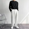 Männer Hosen Privathinker Weiß Solide männer Breite Bein Anzug Hosen Casual Mode Marke Männliche Hosen Baggy Koreanischen Stil Hosen kleidung 230320