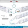 Led Tubes Linkable Shop Lights Fixture 120W Integrated 4Ft 5Ft 6Ft 8Ft T8 Tube Light V Shape Garage Fluorescent Drop Delivery Lightin Dh7J2