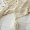 Couvertures Nordique gland tricot pique-nique couverture Super doux bohême couverture pour lit canapé couverture couvre-lit couleur unie Plaid canapé décor couvertures 230320