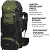 Marco mochila senderismo de alto rendimiento acampado viajero de agua almacenamiento de la vejiga cubierta de lluvia en equipo de ajuste ajustable para mochila de sacos de dormir mochilado
