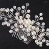 Headpieces Bridal Handmade Pearl Hair Comb Silver Plate Accessories Wedding Dress