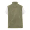 Mäns västar Summer Thin Outdoor Quickdrying ärmlös jacka POGRAFI Fiske MultiCocke Casual Men Vest Army Green Khkai Workwear 230320