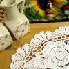 Table Mats Handmade Crochet Cotton Lace Placemats Oval Pad For Year Ornament Of Desk Dining Coffee Lampshade
