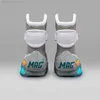 2023 Sıcak sınırlı satış otomatik dantel ayakkabılar hava mag spor ayakkabıları Marty McFly's Dark Gri McFlys Man Sports Boyutunda Gelecek Glow'a Geri Döndü