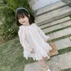 Abiti da ragazza eleganti per bambine per bambini, abito in pizzo bianco, strati di volant, principessa, festa di compleanno per vestiti primaverili e autunnali