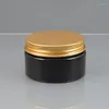 Bouteilles de stockage 30pcs PET Jar 100g Récipient en plastique rond avec bouchon à vis en aluminium noir doré / bronze Soins personnels