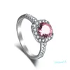 Anelli di design in argento sterling 925 di alta qualità Gioielli per fedi nuziali di lusso Per le donne 5A Cubic Zirconia Blue Green Pink Diamond Mai sbiadire Non allergico Con scatola