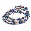 Bangle Top Dazzle Color Profusion Prepara il braccialetto Gioielli di perle a tre strati