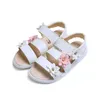 Sandalen meisjes gladiator bloemen zoete zachte kinderen strandschoenen kinderen zomer bloemen prinses mode schattige hoogwaardige hoogwaardige 230317